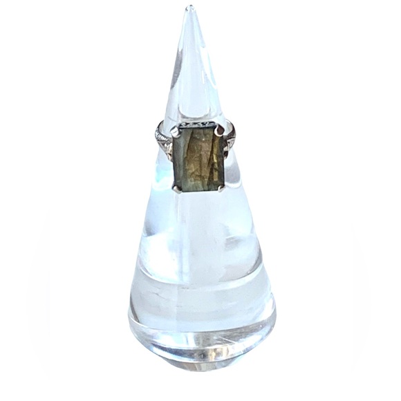 YS Labradorite Gemstone Sterling Silver Ornate Filigree Woman’s Ring Jewelry - Picture 4 of 12